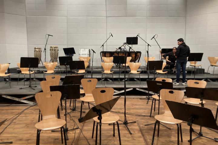 Il palco del Concerto alla Biblioteca Alessandrina
