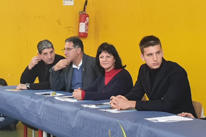 I dirigenti regionali con i calciatori della squadra del Palermo